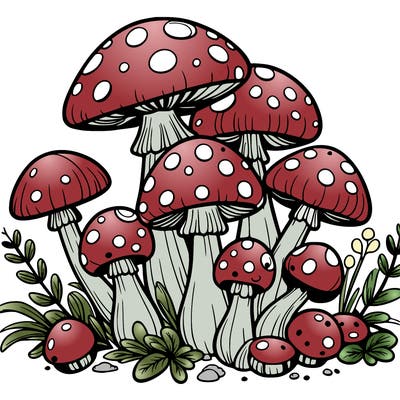 a bunch of mushrooms