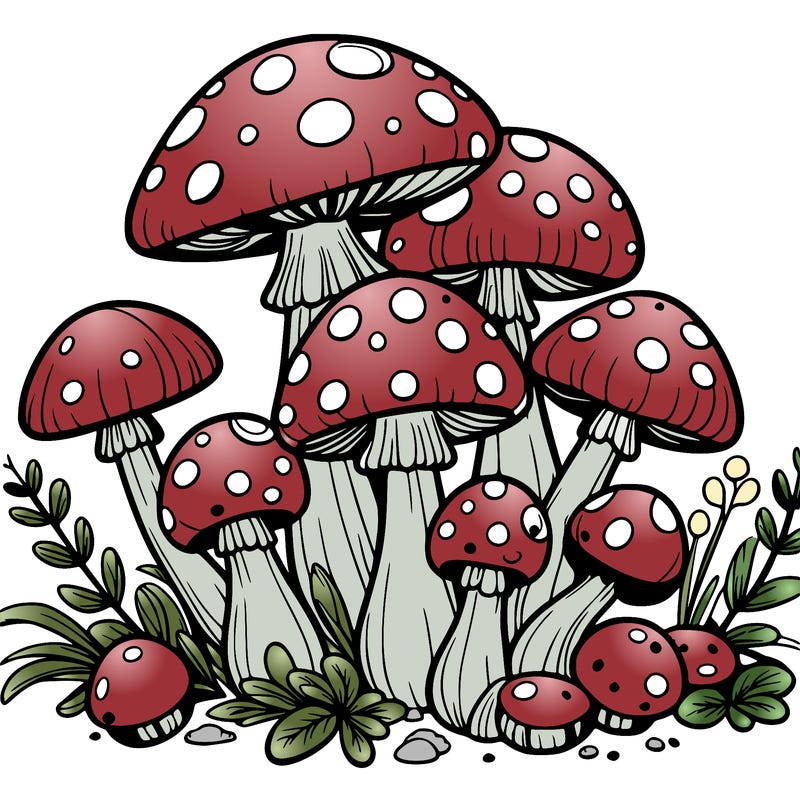 a bunch of mushrooms