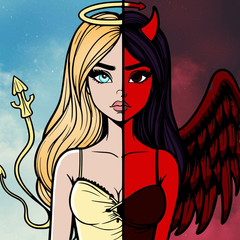 devil vs angel realistic girl