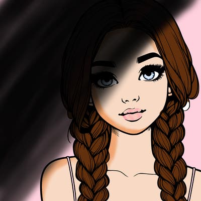 realistic girl with braids
