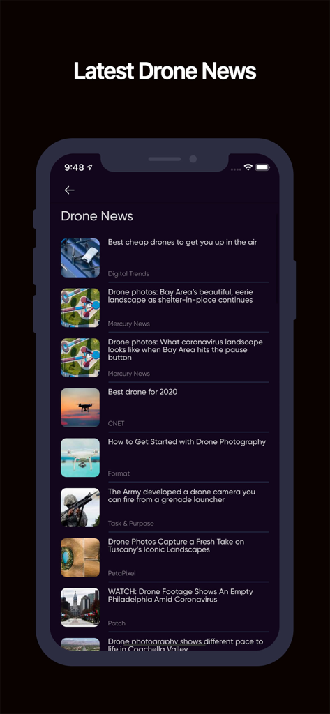Drone Buddy: Fly Drone Safely - Últimas noticias de drones en el feed de la aplicación Drone Buddy con artículos sobre hardware y fotografía.