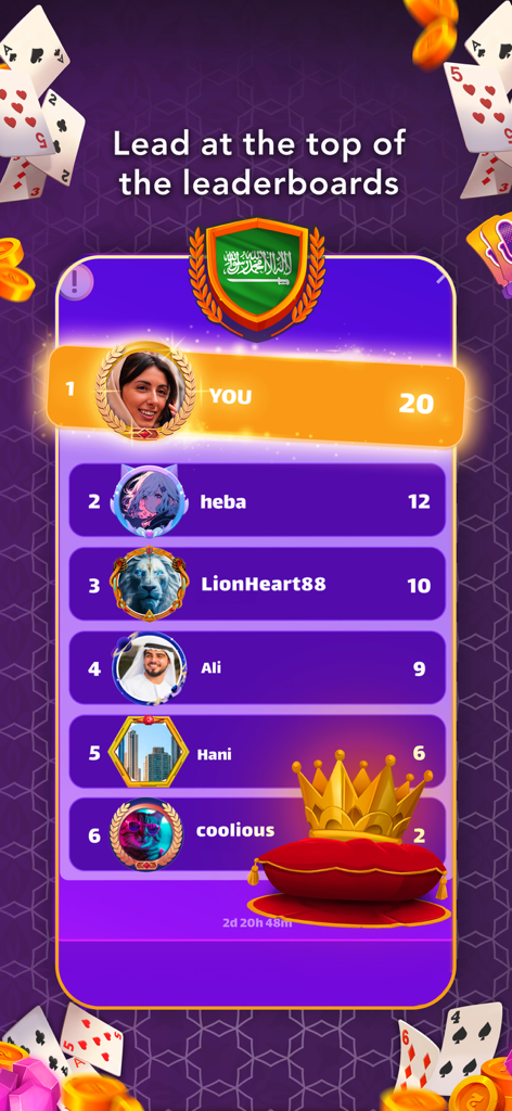 Jackaroo | جاكارو - Jackaroo app leaderboard showing top player rankings and competitive scores.