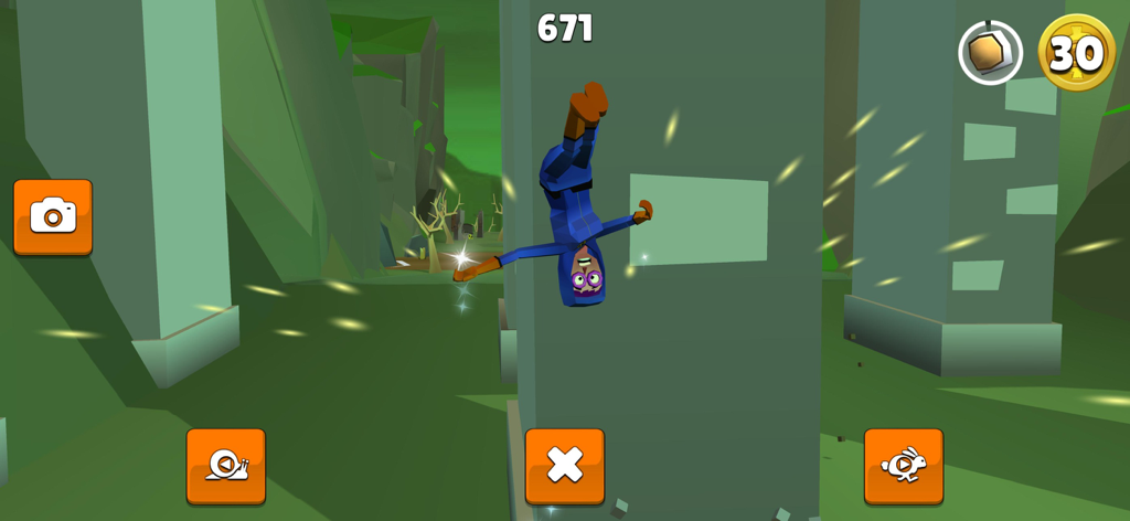 Faily Brakes Roadtrip - Phil Faily character flying through the air in a ragdoll physics crash sequence.