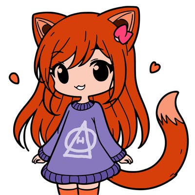girl with cat ears and tail