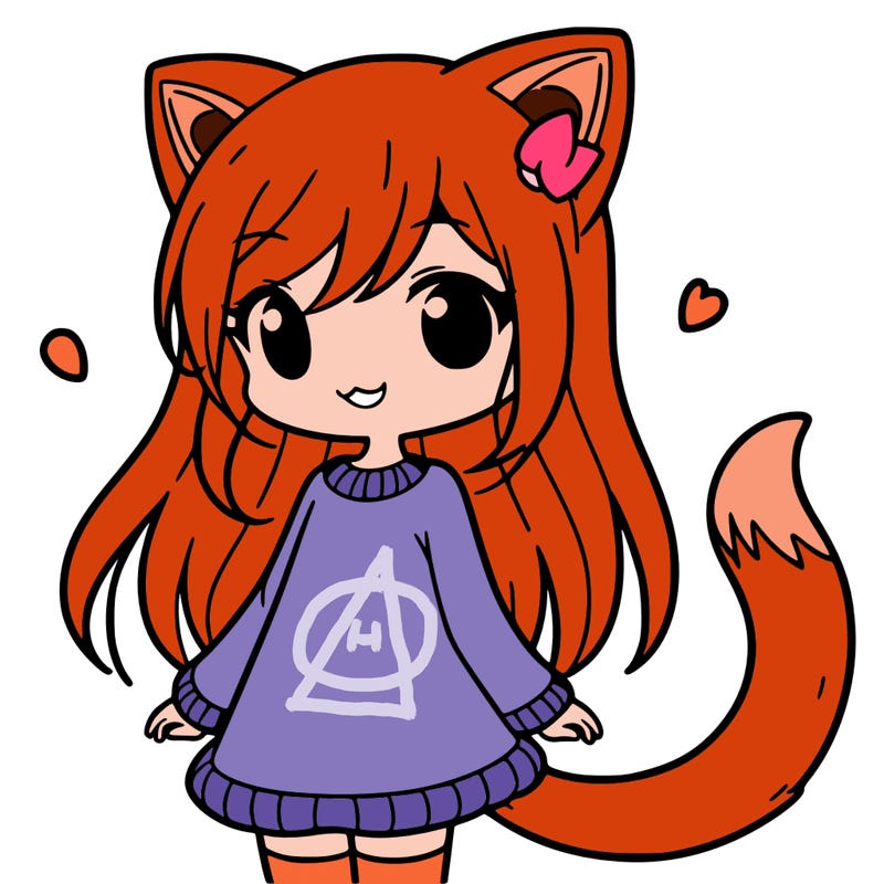 girl with cat ears and tail