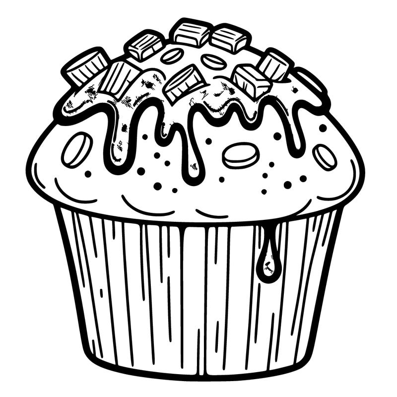 muffin with chocolate dripping