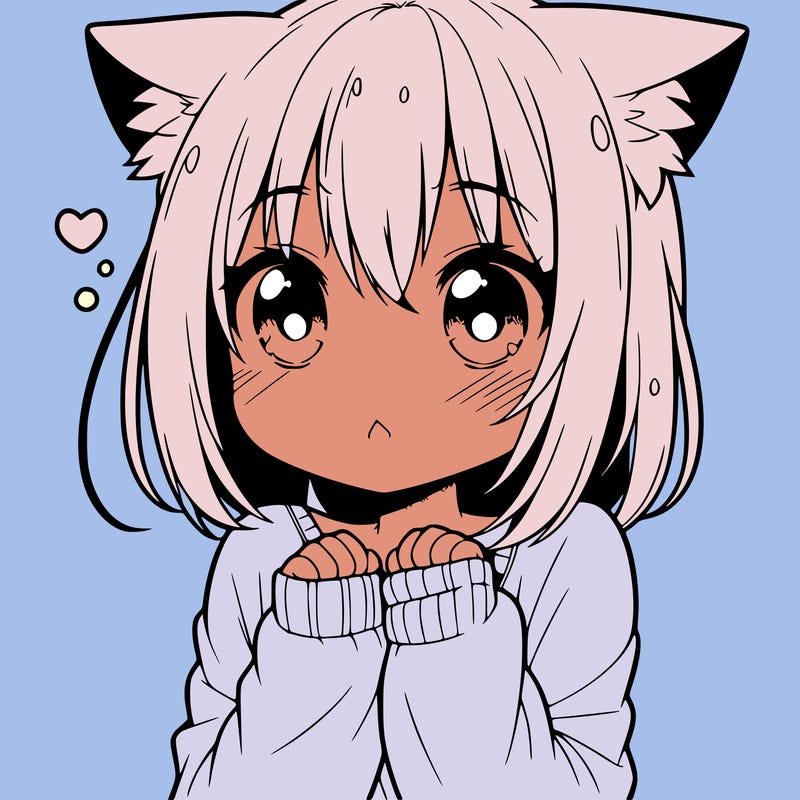 shy anime catgirl
