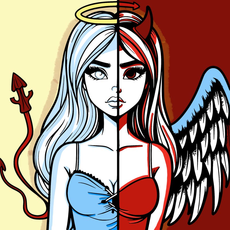 devil vs angel realistic girl