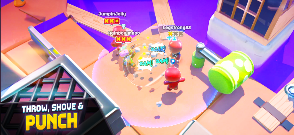 Rumble Club - Combat multijoueur basé sur la physique dans Rumble Club montrant des personnages qui se frappent et se bousculent