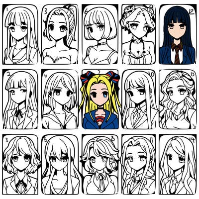 girls that look diffrent anime