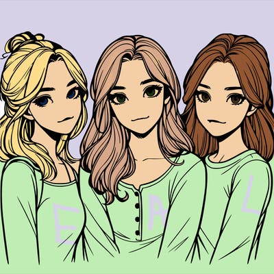 three realistic girls