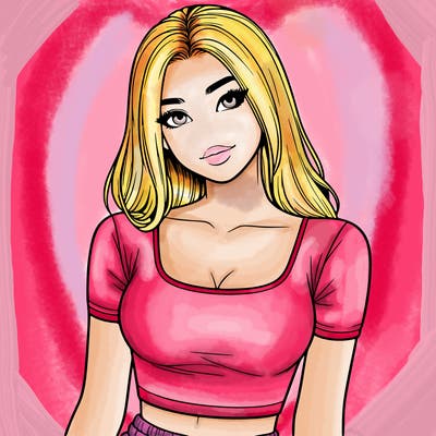realistic girl with crop top