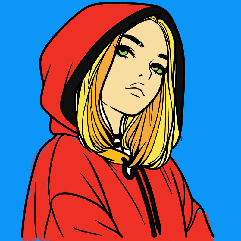 a realistic girl in a hoodie
