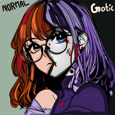 manga woman character with glasses and nice lips