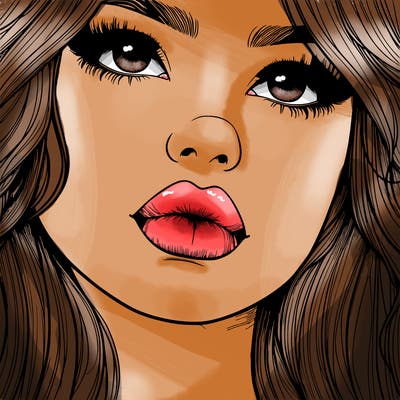 really realistic girl with lips