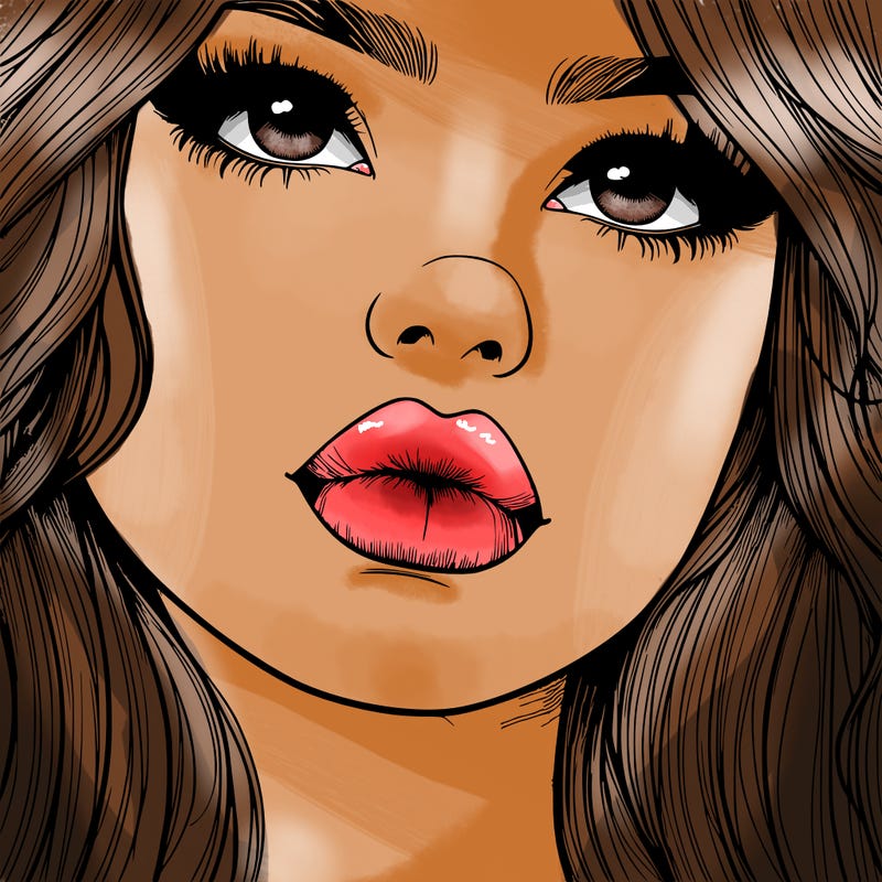 really realistic girl with lips