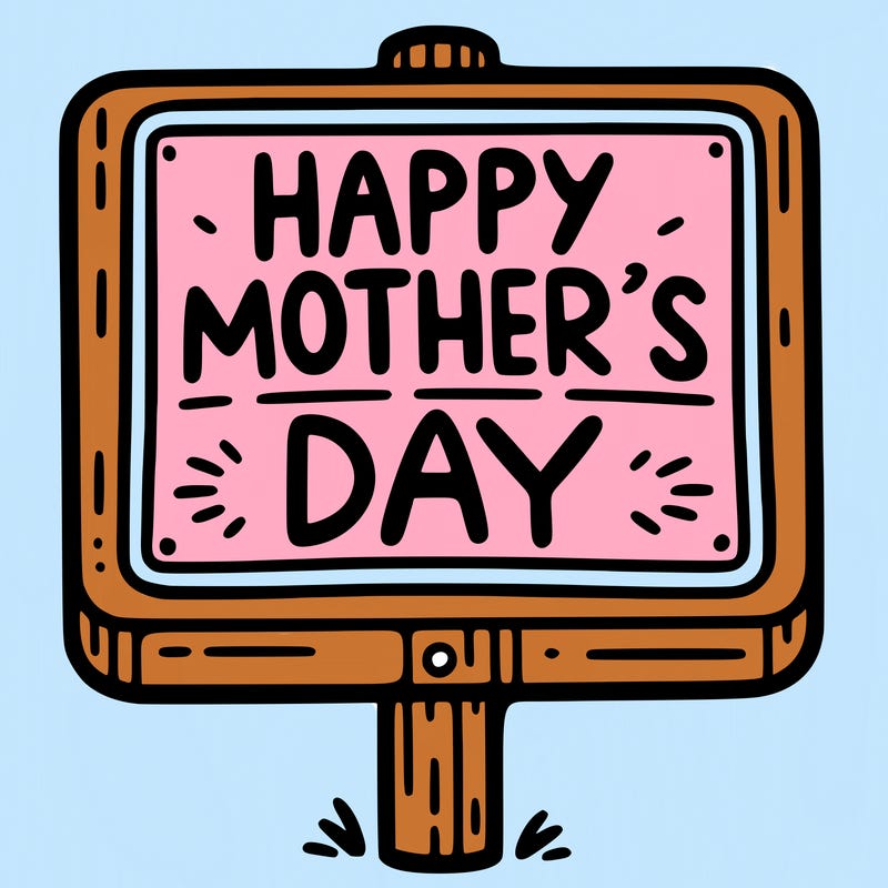 a sign that says happy mother’s day