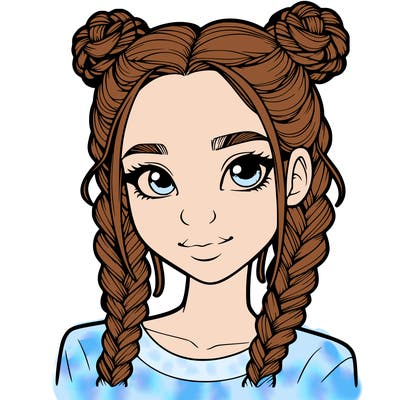 realistic girl with braids