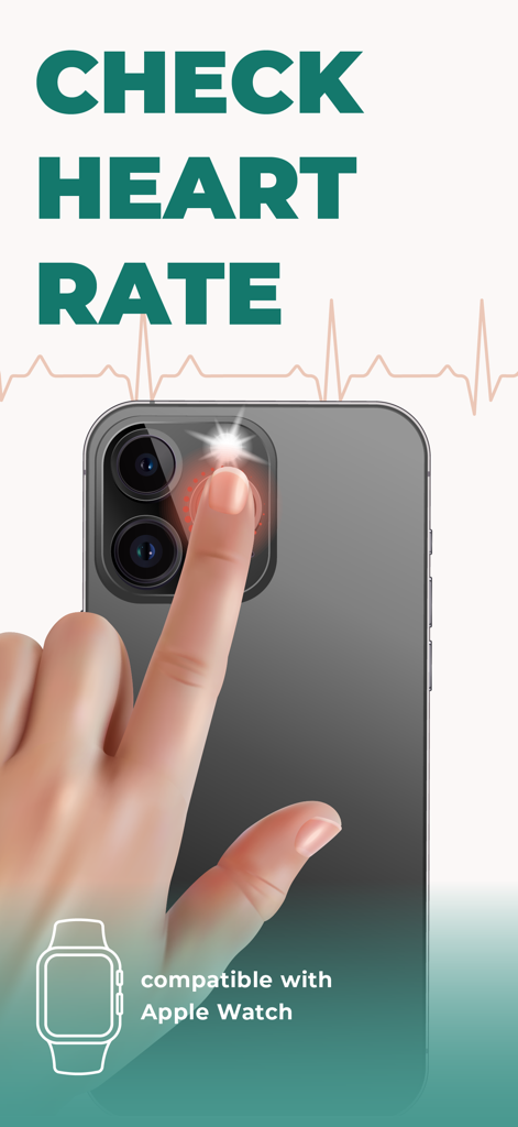 Checking heart rate by placing a finger on the iPhone camera lens