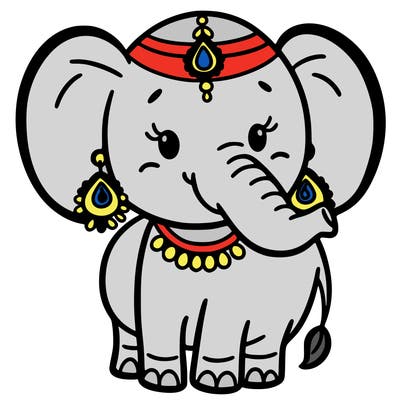 elephant with earrings