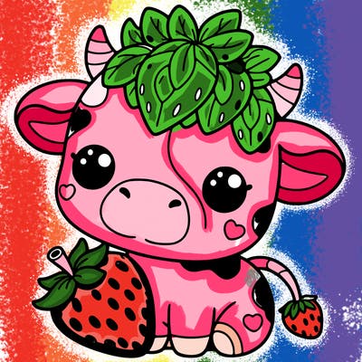 cute strawberry cow