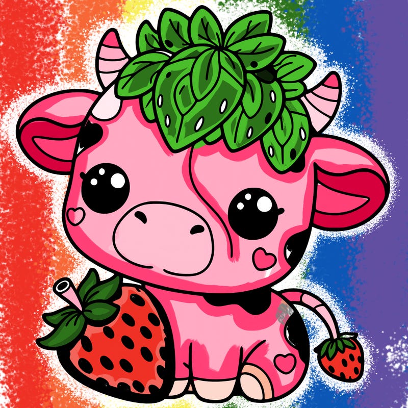 cute strawberry cow