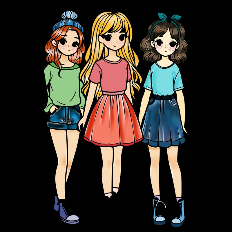 a group of five girls