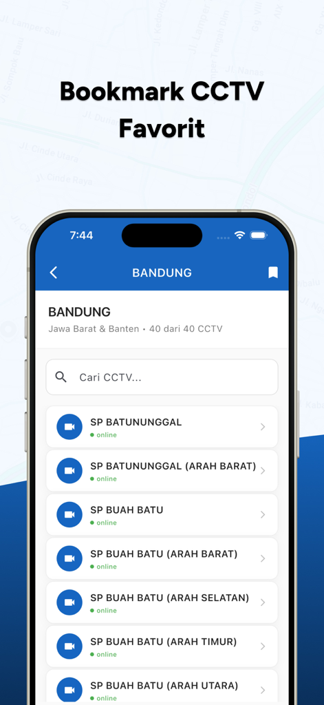 CCTV ATCS Indonesia Live - List of traffic CCTV cameras in Bandung within the app