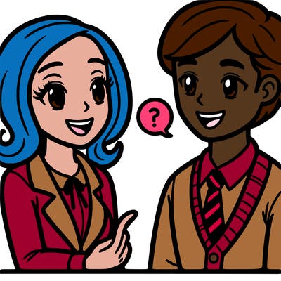 a women and a man talking