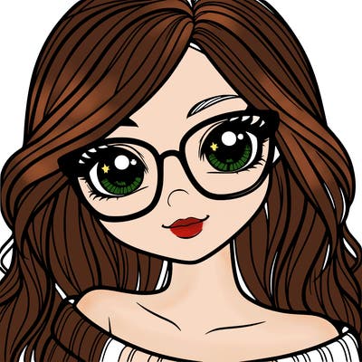 girl with beautiful eyes, hair, and glasses