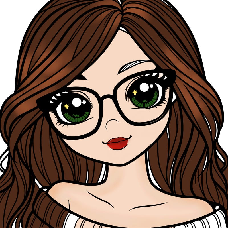 girl with beautiful eyes, hair, and glasses