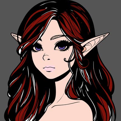 elf girl realistic dark fantasy
