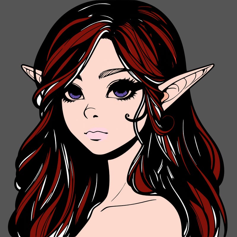 elf girl realistic dark fantasy