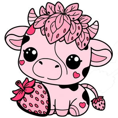 cute strawberry cow