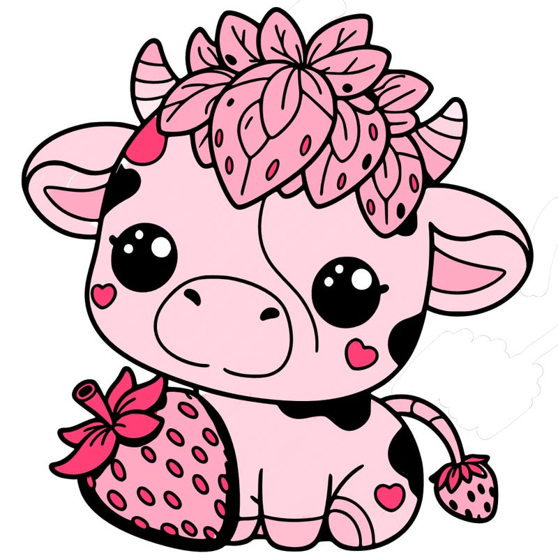 cute strawberry cow
