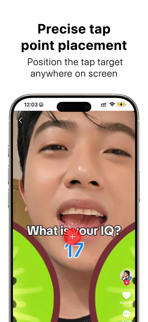 Auto Clicker: Automatic tap+ - Precise tap point placement on a mobile screen using the Auto Clicker app