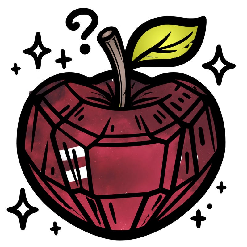 very shiny crystal apple