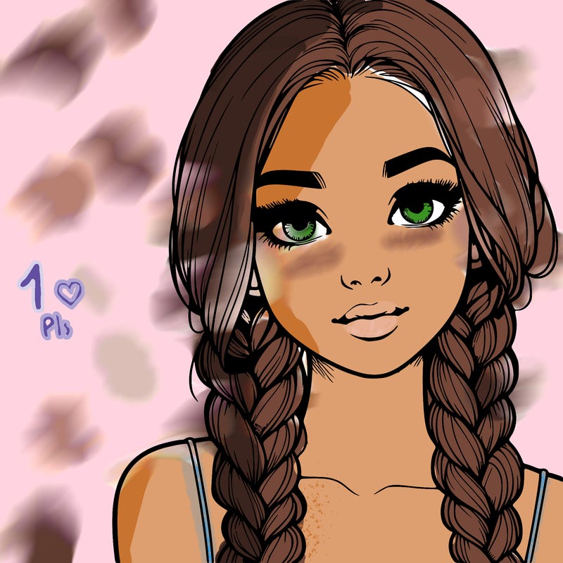 realistic girl with braids