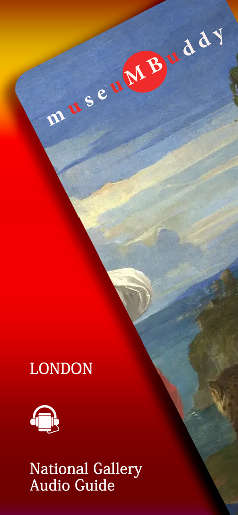 National Gallery Audio - National Gallery Audio Guide London Museum Buddy app splash screen with headphone icon