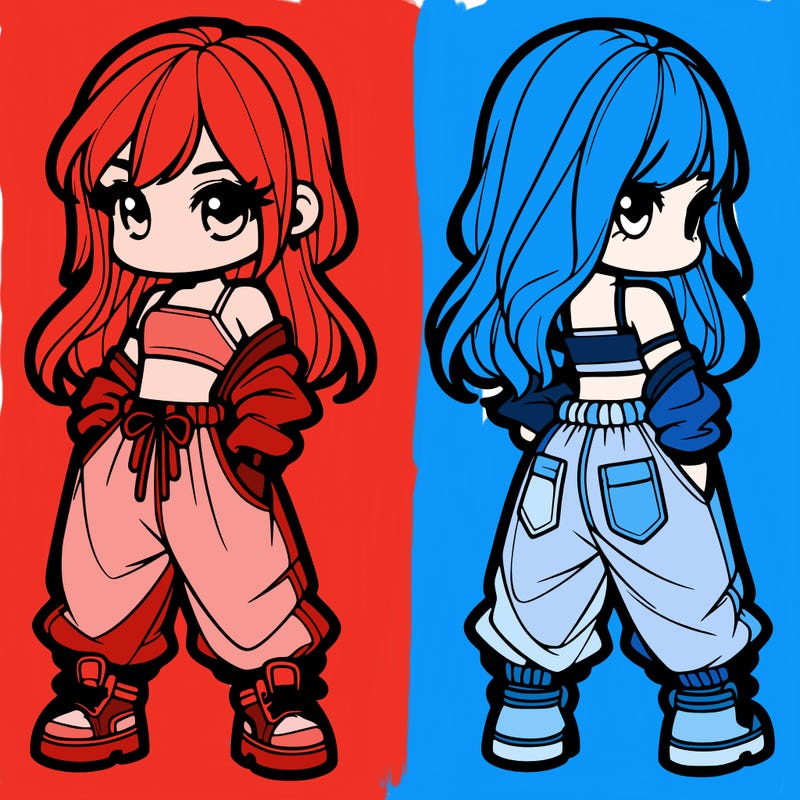 girl in crop top and baggy pants