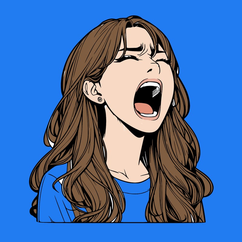 screaming realistic, girl