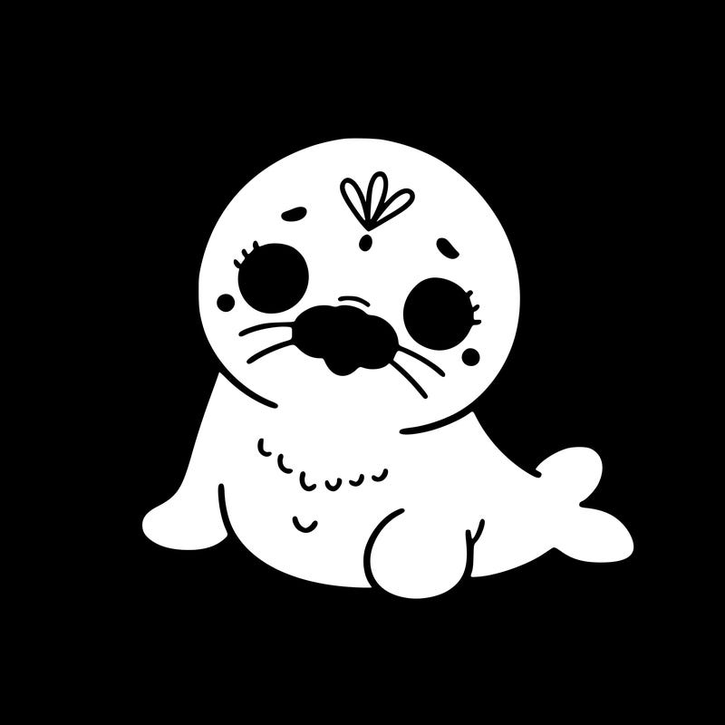 a cute baby seal mandala