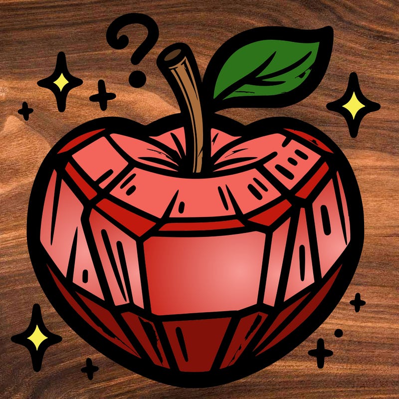 very shiny crystal apple