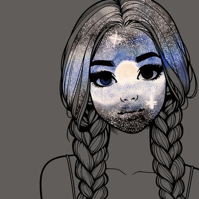 realistic girl with braids