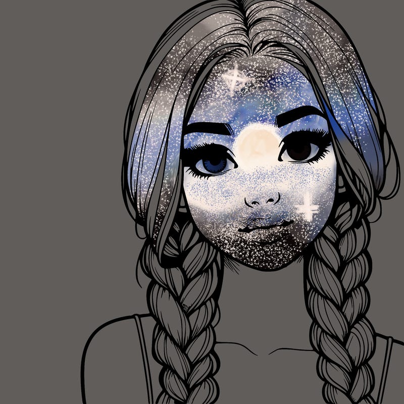 realistic girl with braids