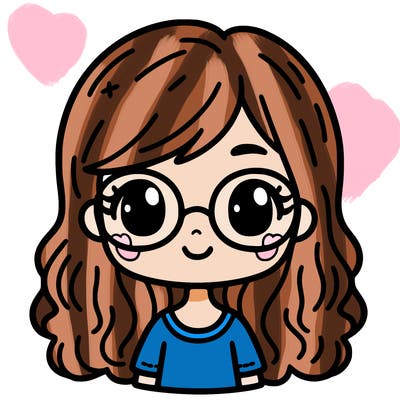 girl with glasses and has brown hair