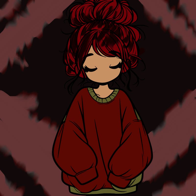 girl with baggy sweatshirt and messy bun