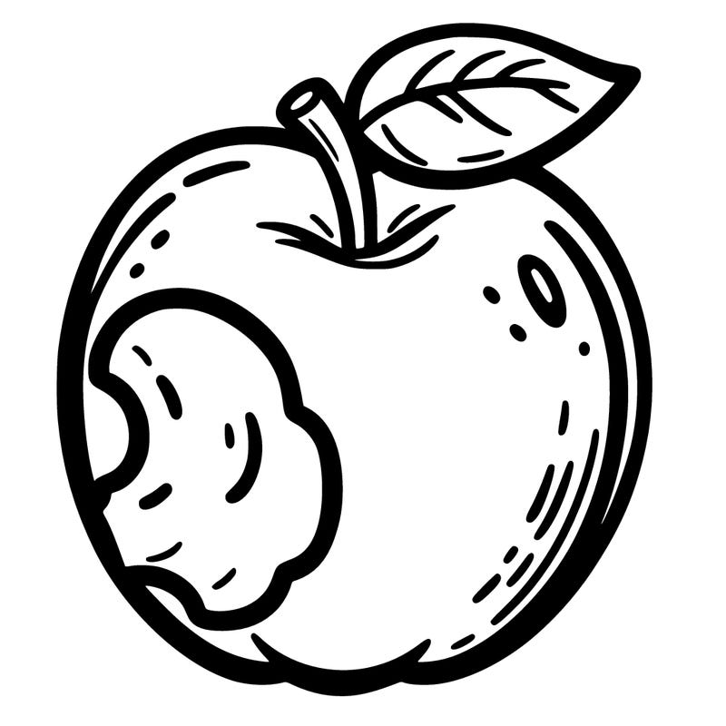 an apple with a bite taken out of it