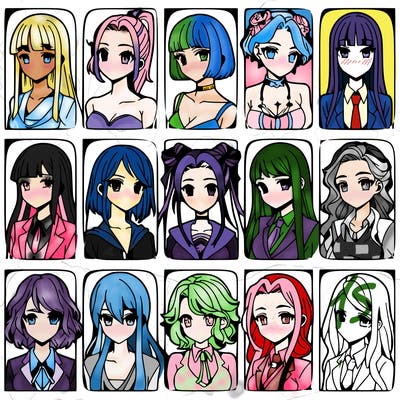 girls that look diffrent anime