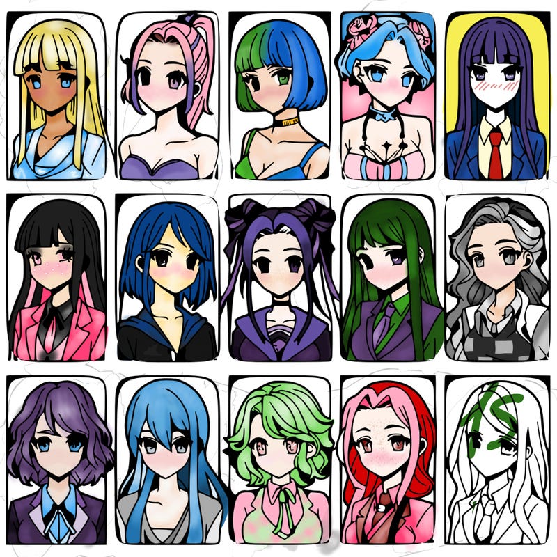 girls that look diffrent anime